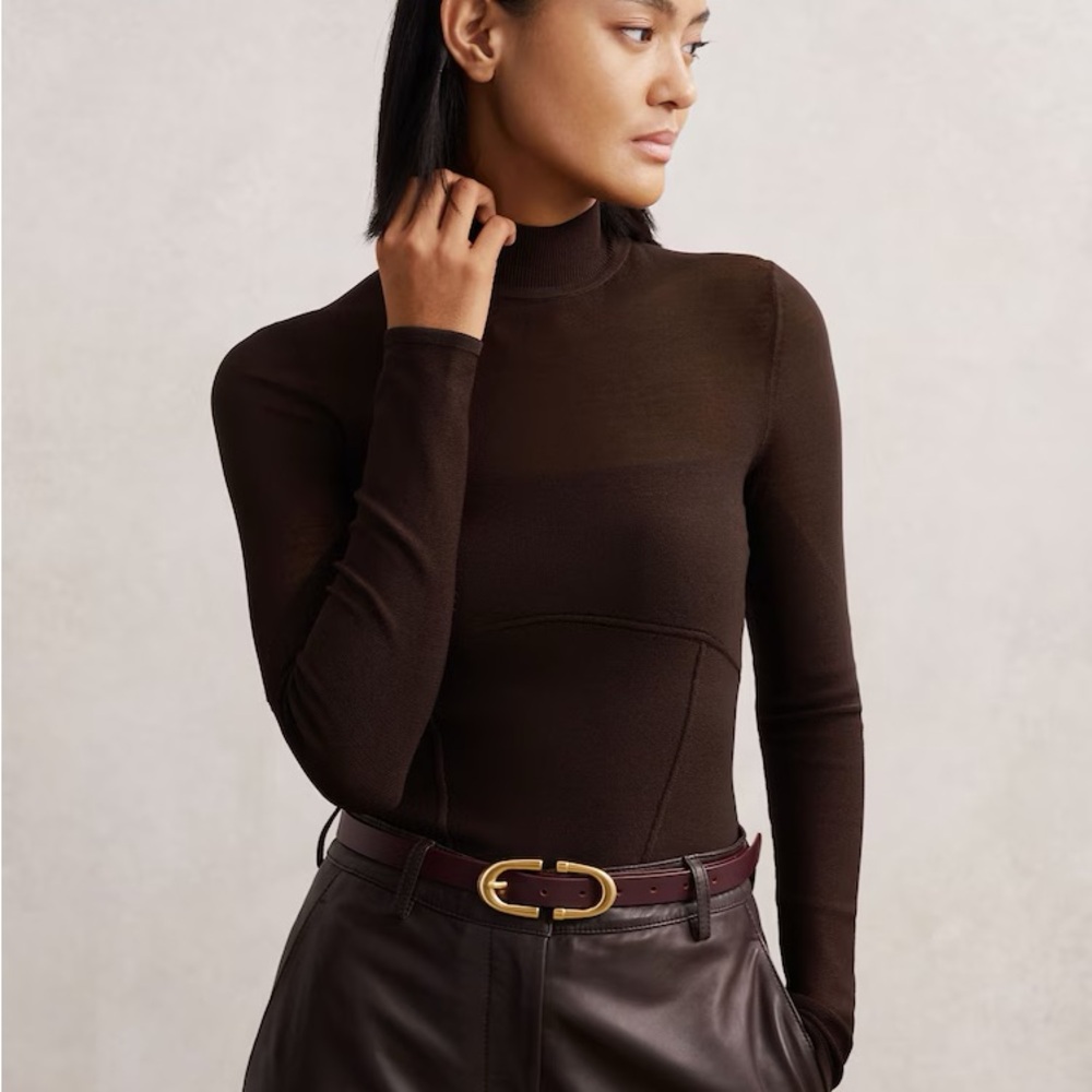 Reiss Brown Turtleneck Sweater